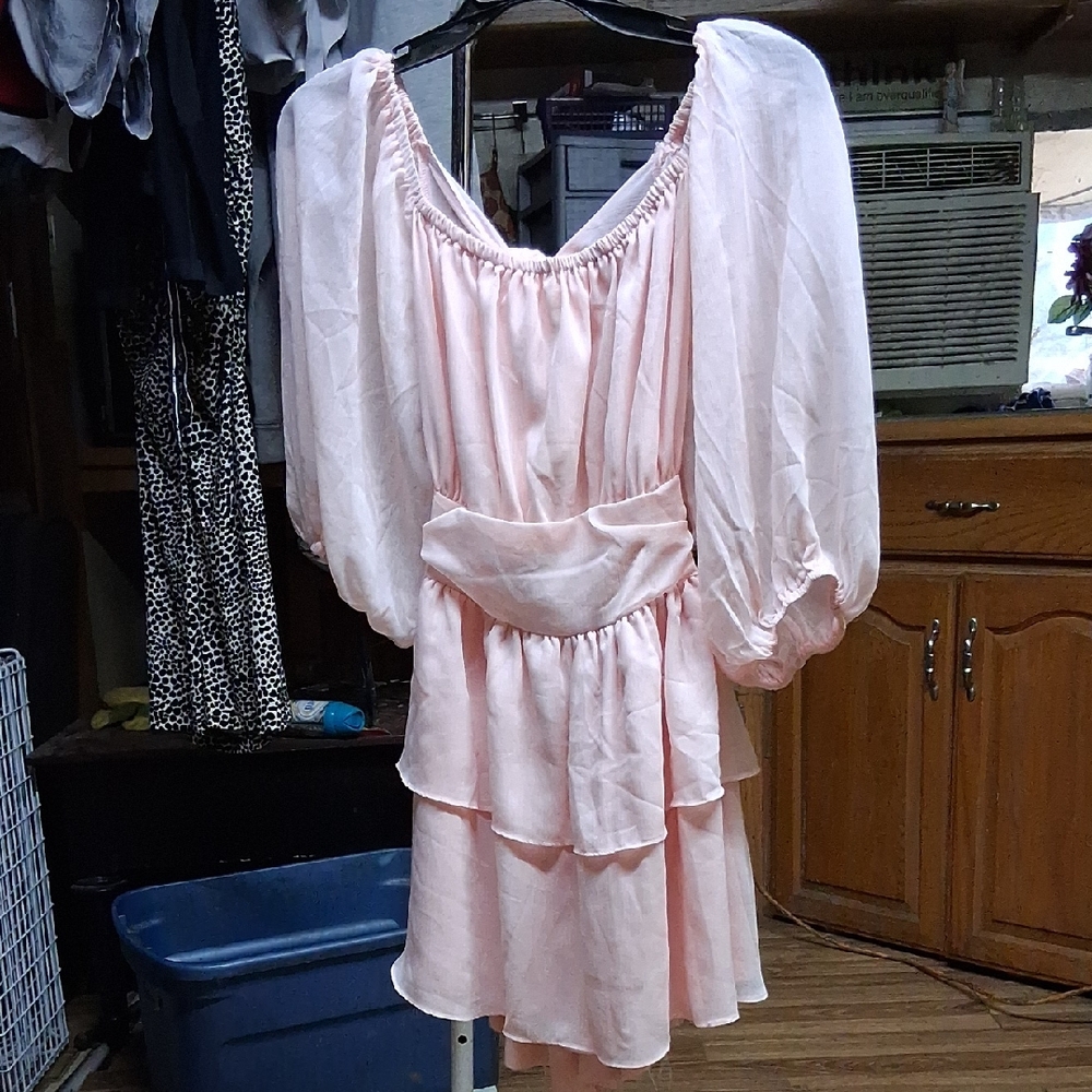 Elegant Pink Ruffled Dress
